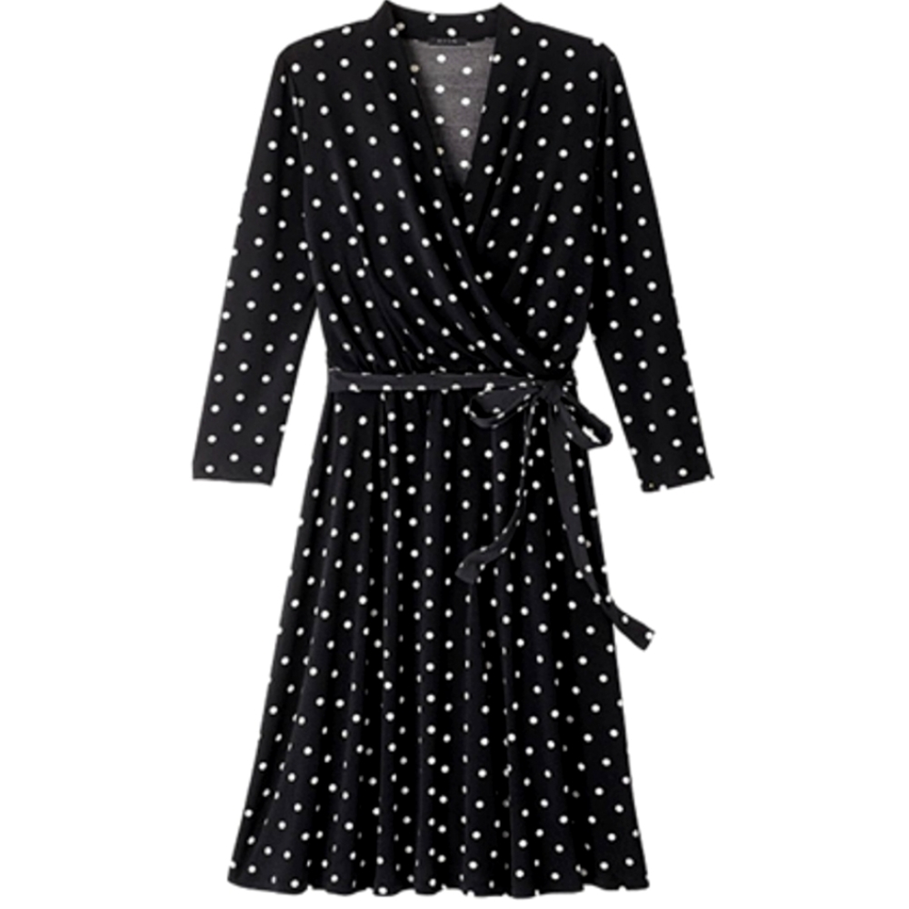 Black And White Polka Dot Dress Large NEW